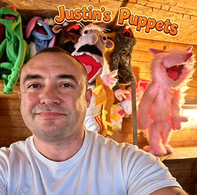 Justin's puppets - comedian
