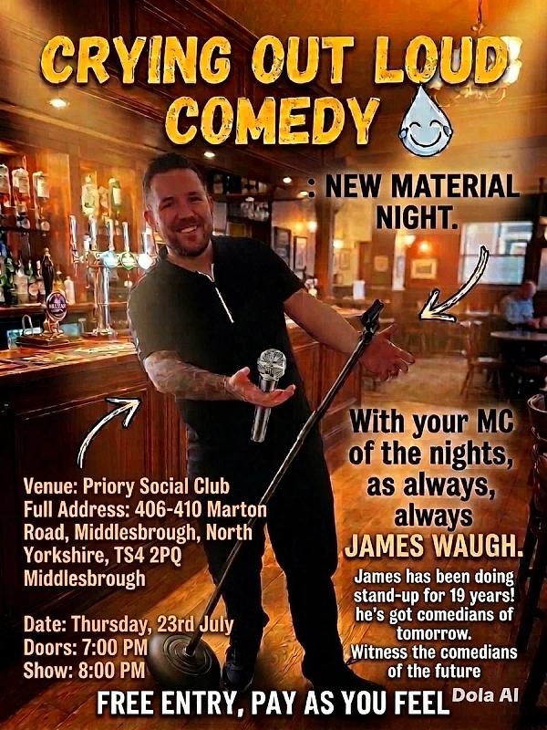 Crying out loud new material night 23/07/26 - comedy show