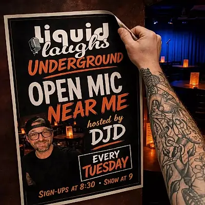 Liquid Laughs Underground Comedy Open Mic Near Me!