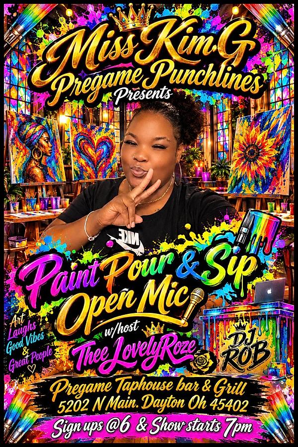 Miss Kim G Paint Pour & Sip Open Mic - comedy show