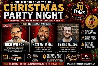 Chelmsford Christmas Comedy Party Night | Top Comedians Live at The Lion House | 7 December