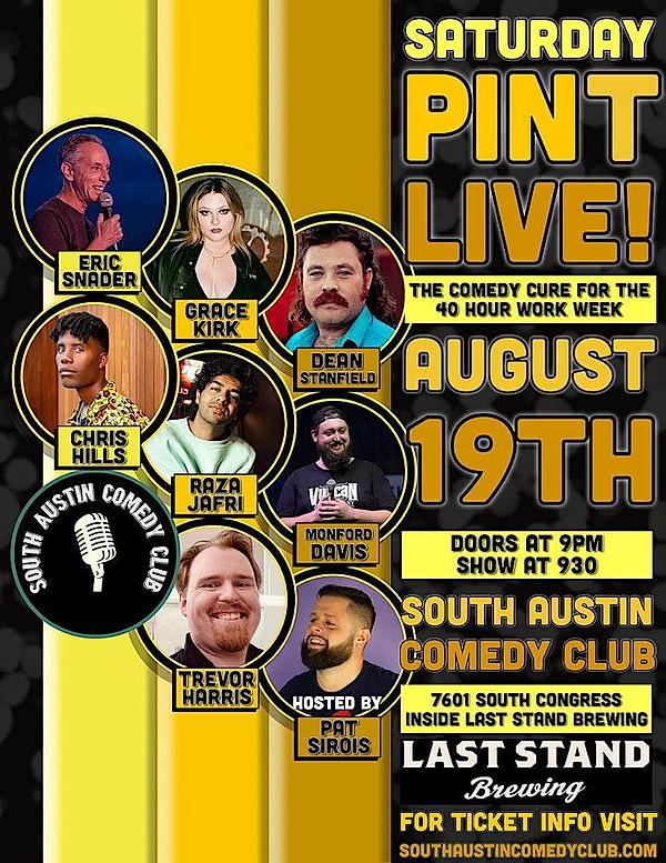 Saturday Pint Live! - comedy show