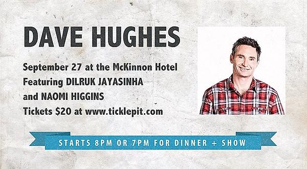Dave Hughes at the McKinnon Hotel - September 27 - comedy show