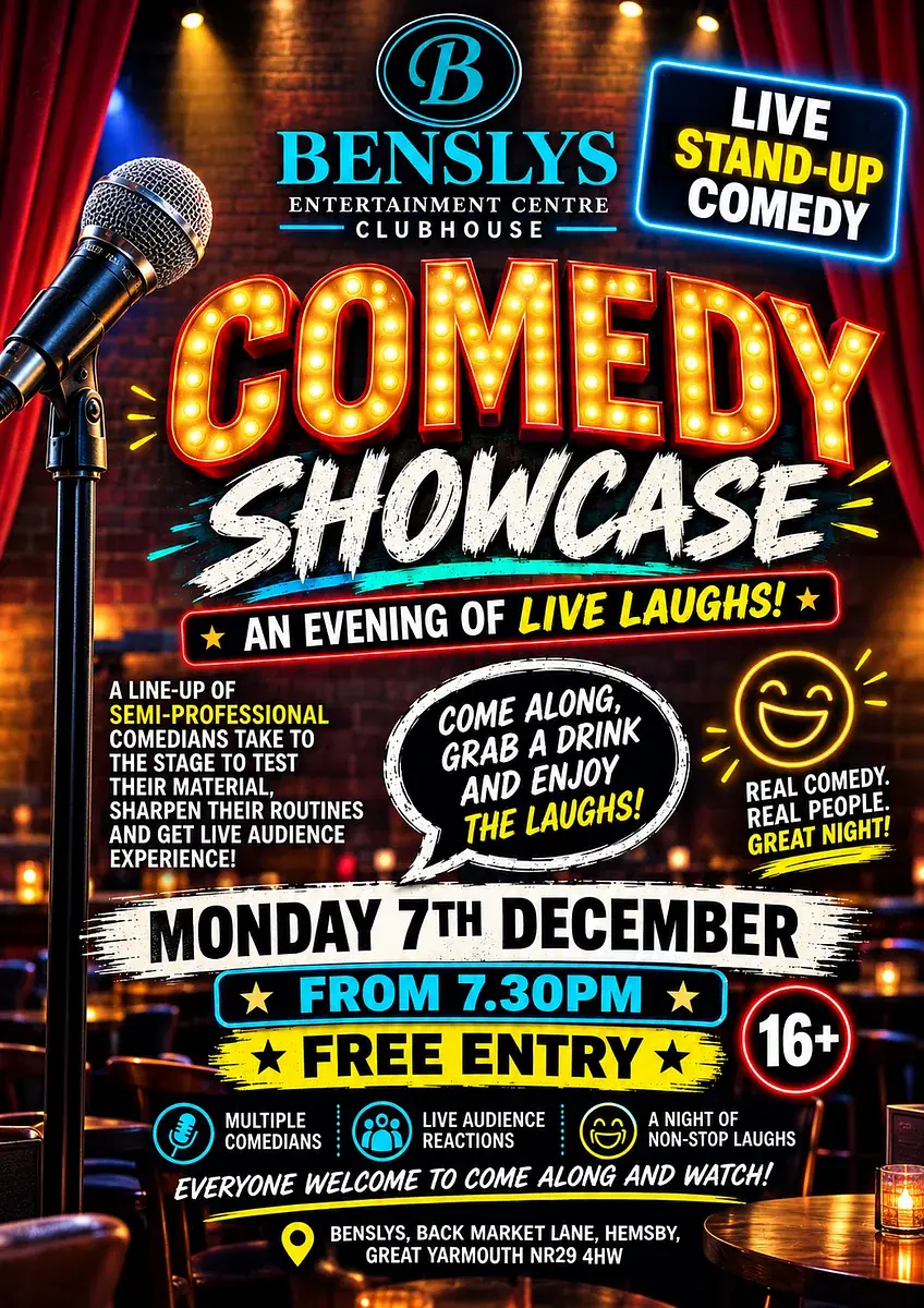 Benslys Open Mic Comedy  showcase 