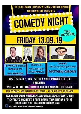 Comedy Night - The Return - The Hightown Club