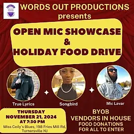 Words Out Productions Open Mic & Food Drive 