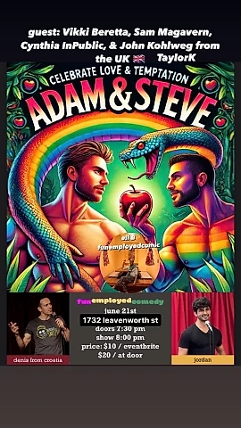 Free For Comics - Adam & Steve (Pride Edition) - comedy show