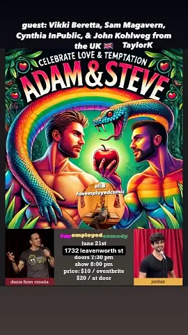 Free For Comics - Adam & Steve (Pride Edition) - comedy show
