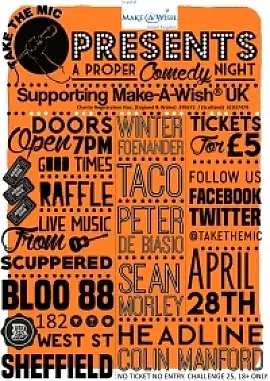 Take The Mic Presents A Proper Comedy Night Supporting Make-A-Wish