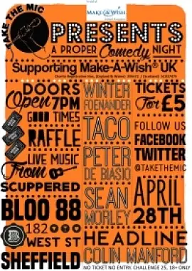 Take The Mic Presents A Proper Comedy Night Supporting Make-A-Wish - comedy show