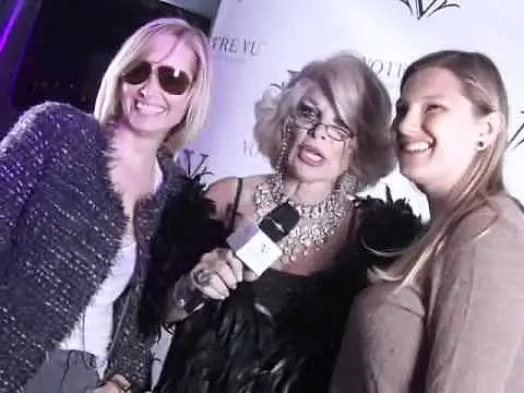 Linda Axelrod as Joan Rivers entertaining during Fashion Week